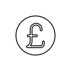 Pound Icon Flat art illustration in outline