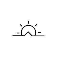 Sunrise icon Flat art illustration in outline