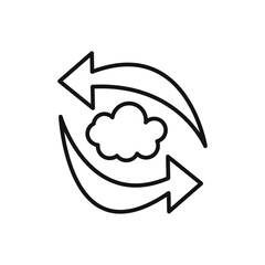 Synchronization icon Flat art illustration in outline
