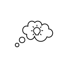 Think bubble icon Flat art illustration in outline