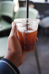 Refreshing Iced Beverage Served in a Clear Cup for Ultimate Enjoyment and Relaxation