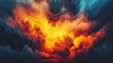 Fototapeta premium Fiery Sky Abstract Background Illustration