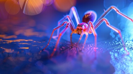 Fototapeta premium Minimalist 3D Brown Spider on Abstract Background