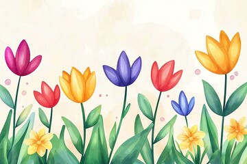 Colorful flowers blooming in a vibrant garden with lush green leaves.