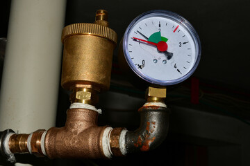 water pressure indicator of a heating ssystem