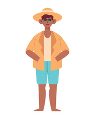 smiling man wearing summer clothes