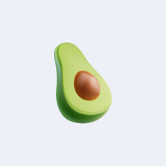 Avocado 3d realistic model vector