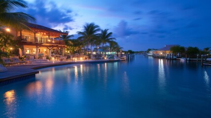 Obraz premium Coastal Properties with Inviting Atmosphere and Bright Lighting