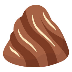 Chocolate Illustration in Trendy Cartoon Design. World Chocolate Day Celebration. Isolated Vector