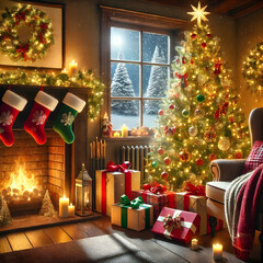 christmas tree with gifts