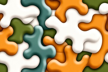 Obraz premium Watercolor background of abstract shapes, blending into each other seamlessly in soft, pastel tones