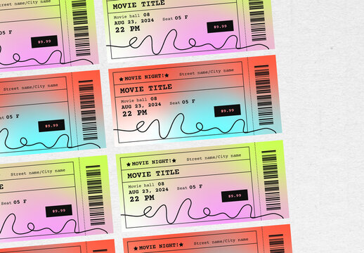Gradient Ticket Layout