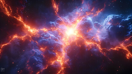 Naklejka premium Abstract Background - Cosmic Fire and Ice