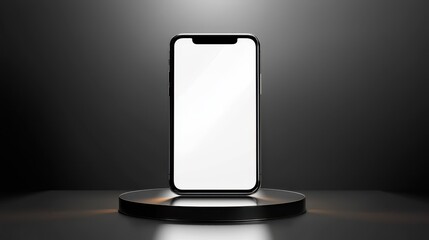 Simple isolated phone mockup with soft lighting and customizable screen design, perfect for modern app previews.