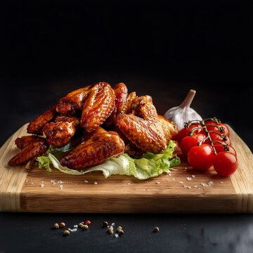Por&ccedil;&atilde;o de asinha de frango assada e pronta para comer