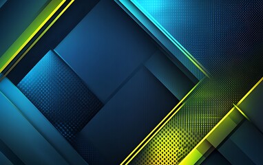 Obraz premium A vibrant abstract design featuring geometric shapes in blue and green gradients with textured elements.