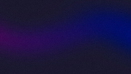 Abstract dark glowing color flow grainy backdrop design, soft blue purple black color wave on dark noisy gradient, website header, cover, banner, poster.