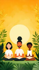 Diverse Group Engaged in Mindfulness Practice