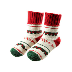 Pair of Red and Green Christmas Socks