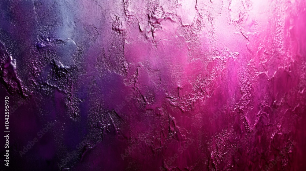 Poster the artwork showcases a textured wall with a blend of purple and pink shades, emphasizing depth and 