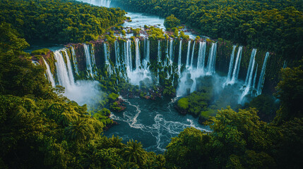 Obraz premium Aerial view of Iguazu Falls