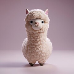 This adorable fluffy alpaca figurine is full of charm.