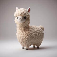 Naklejka premium This adorable fluffy alpaca figurine is full of charm.