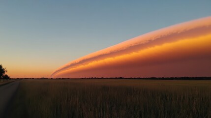Massive Rolling Cloud Stretching Across Horizon