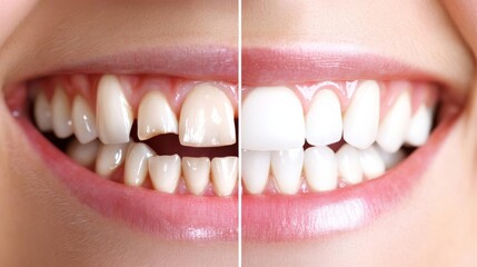 Sidebyside comparison of worndown molars before and polished dental crowns after, molars restoration, before and after dental crowns