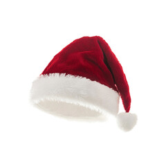 Red and White Santa Claus Hat Isolated on on white background