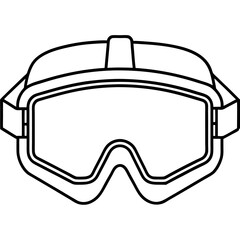 Line art of safety goggles vector 