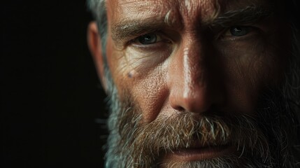 Obraz premium Rugged Middle-Aged Man with Intense Expression