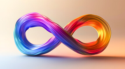 World autism awareness day background. Rainbow colored infinity symbol of autism disorder, adhd, neurodiversity