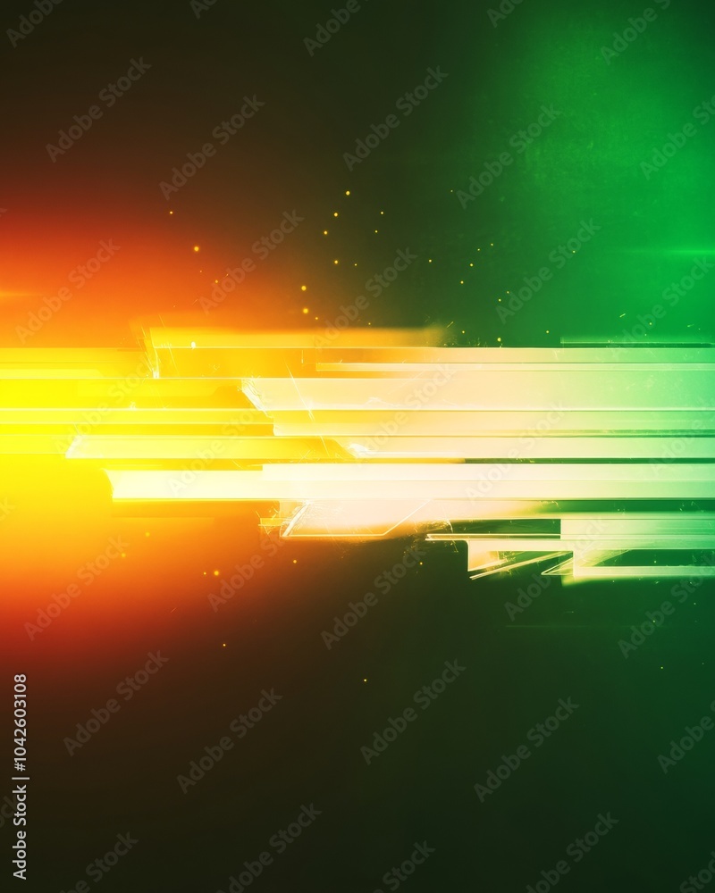 Poster abstract digital glitch with vibrant colors symbolizing internet outage in artistic style