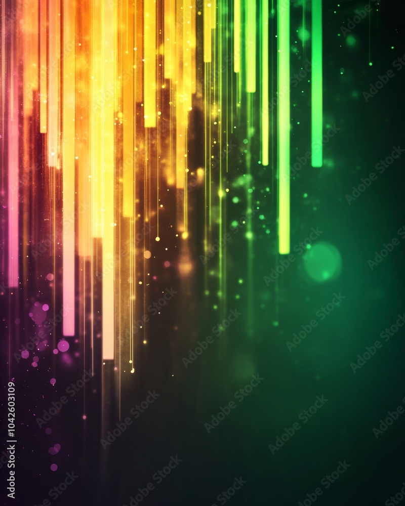 Poster vibrant digital glitch abstract connection loss with colorful vertical streaks