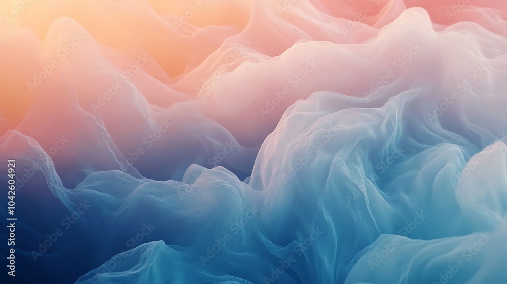 Aufkleber a soft, ethereal blend of pastel colors creates a dreamy, fluid texture reminiscent of flowing cloud