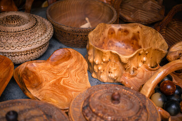 A shop selling woodwork on the street of Kashgar Ancient City