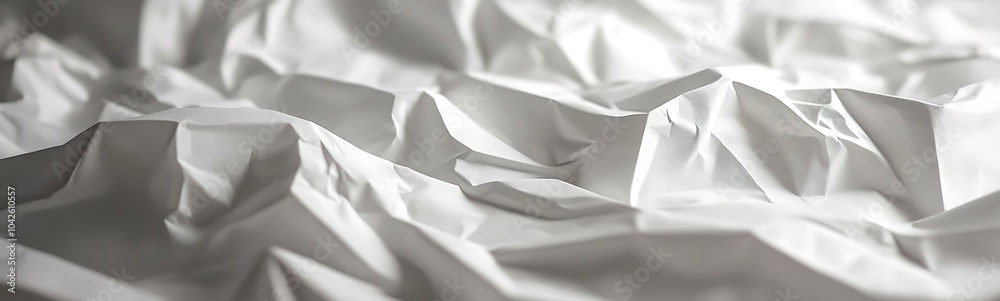 Aufkleber a close-up image of crumpled white paper, showcasing the texture and light interplay on its surface.