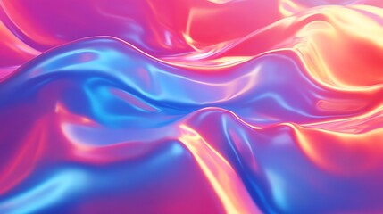 Obraz premium A vibrant, abstract image of flowing fabric in shades of pink and blue, showcasing smooth textures and light reflections.