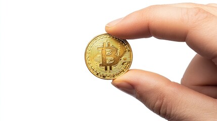 hand holding bitcoin