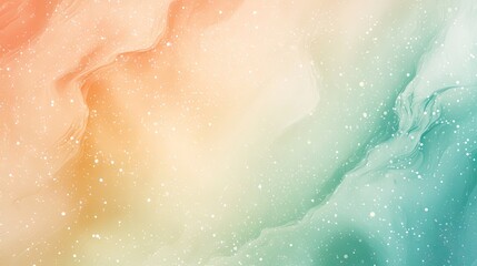 Fototapeta premium Abstract galaxy design featuring subtle curves and soft pastel gradients in shades of mint green, peach, and lavender for a tranquil aesthetic.