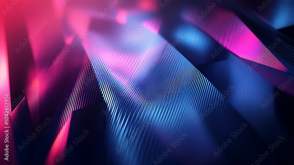 Aufkleber a vibrant digital abstract featuring waves of pink and blue light, creating a captivating visual eff
