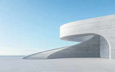 Minimalist modern architecture and spatial structure