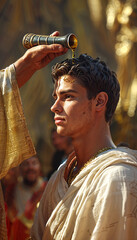 Bible story, Prophet Samuel Anointed Saul to be King over the Israelites with Anointing Oil
