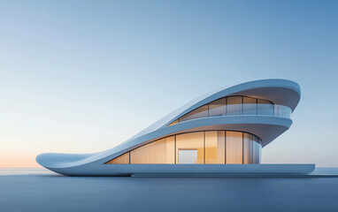 Fototapeta premium Minimalist modern architecture and spatial structure 