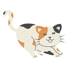 Cute Cat Illustration. International Cat Day. Vector Graphic Design.