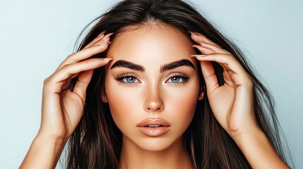 Fototapeta premium Close-Up Portrait of a Beautiful Young Woman