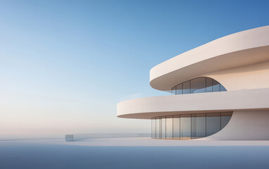 Fototapeta premium Minimalist modern architecture and spatial structure 