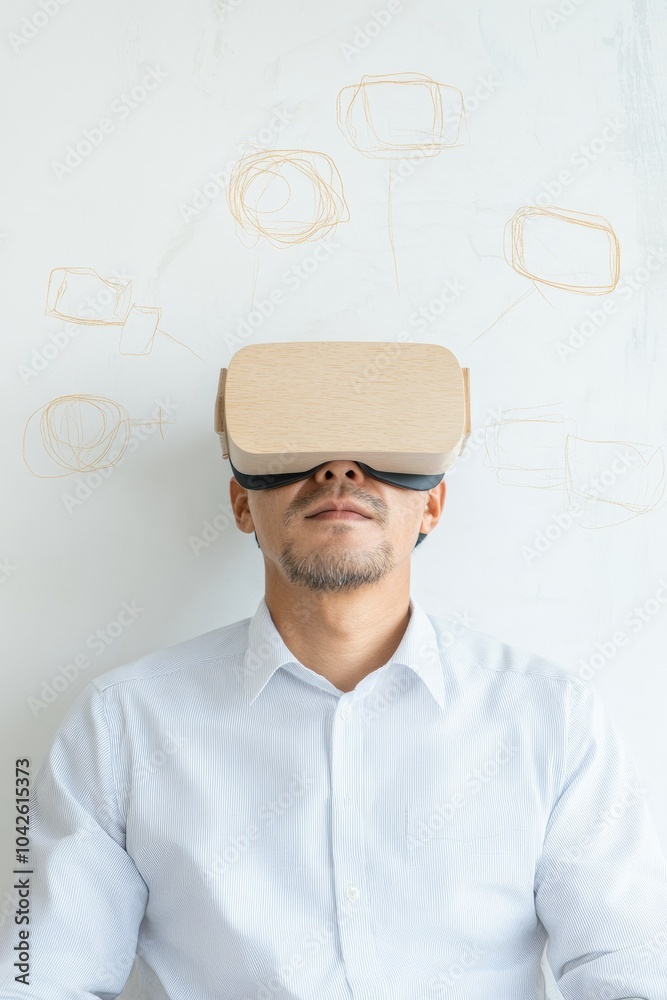 Aufkleber Futuristic Virtual Reality Experience in Modern Tech Lab Setting
