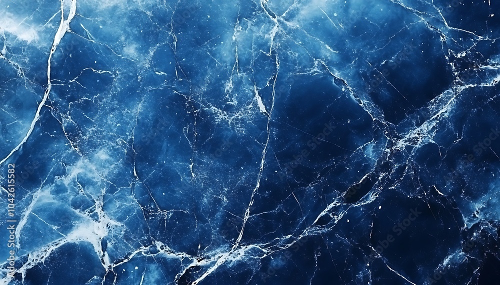 Poster a mesmerizing blue marble texture with intricate veining and a glossy finish, evoking a sense of dep